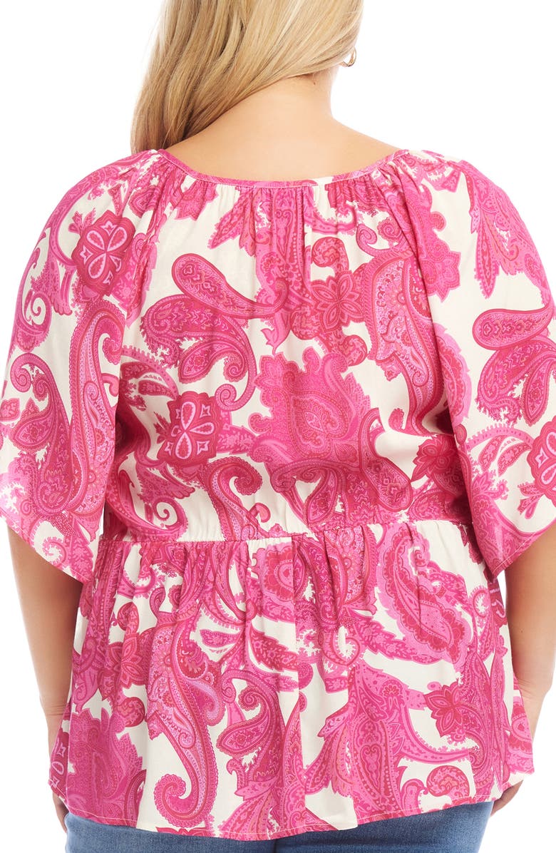 Karen Kane Ruffle Hem Peasant Top, Alternate, color, Paisley