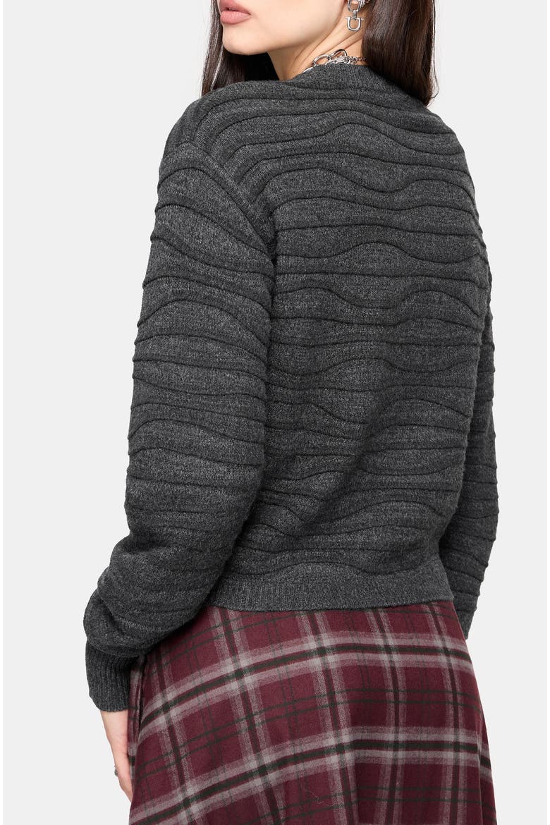Stormi Wave Knit Sweater, Alternate, color, Charcoal