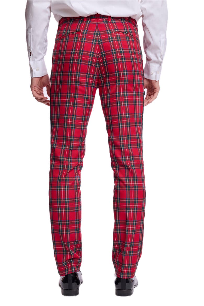 Sloane Tartan Slim Fit Trousers, Alternate, color, RED ROYAL TARTAN