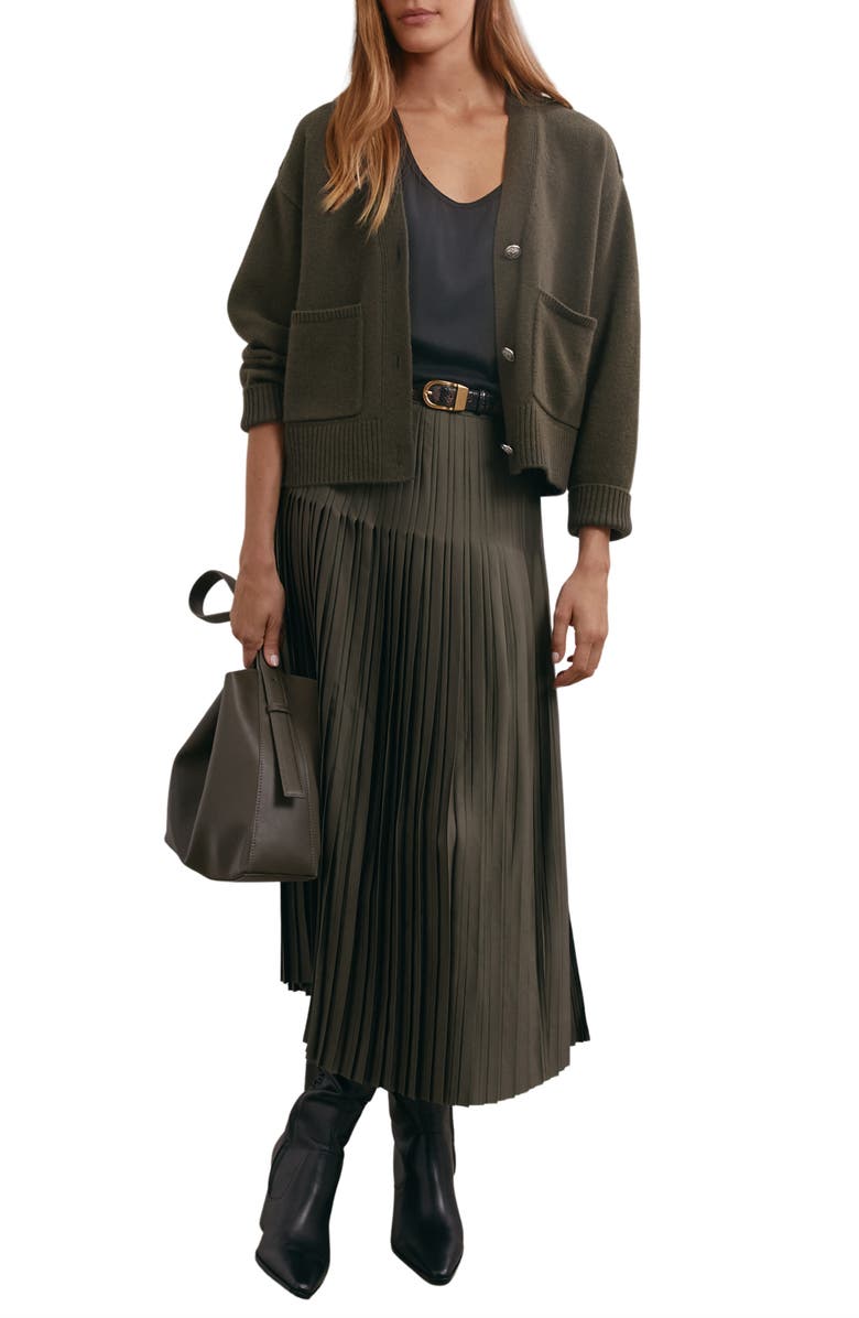 Reiss Maya Wool & Cashmere Cardigan, Alternate, color, Khaki Green