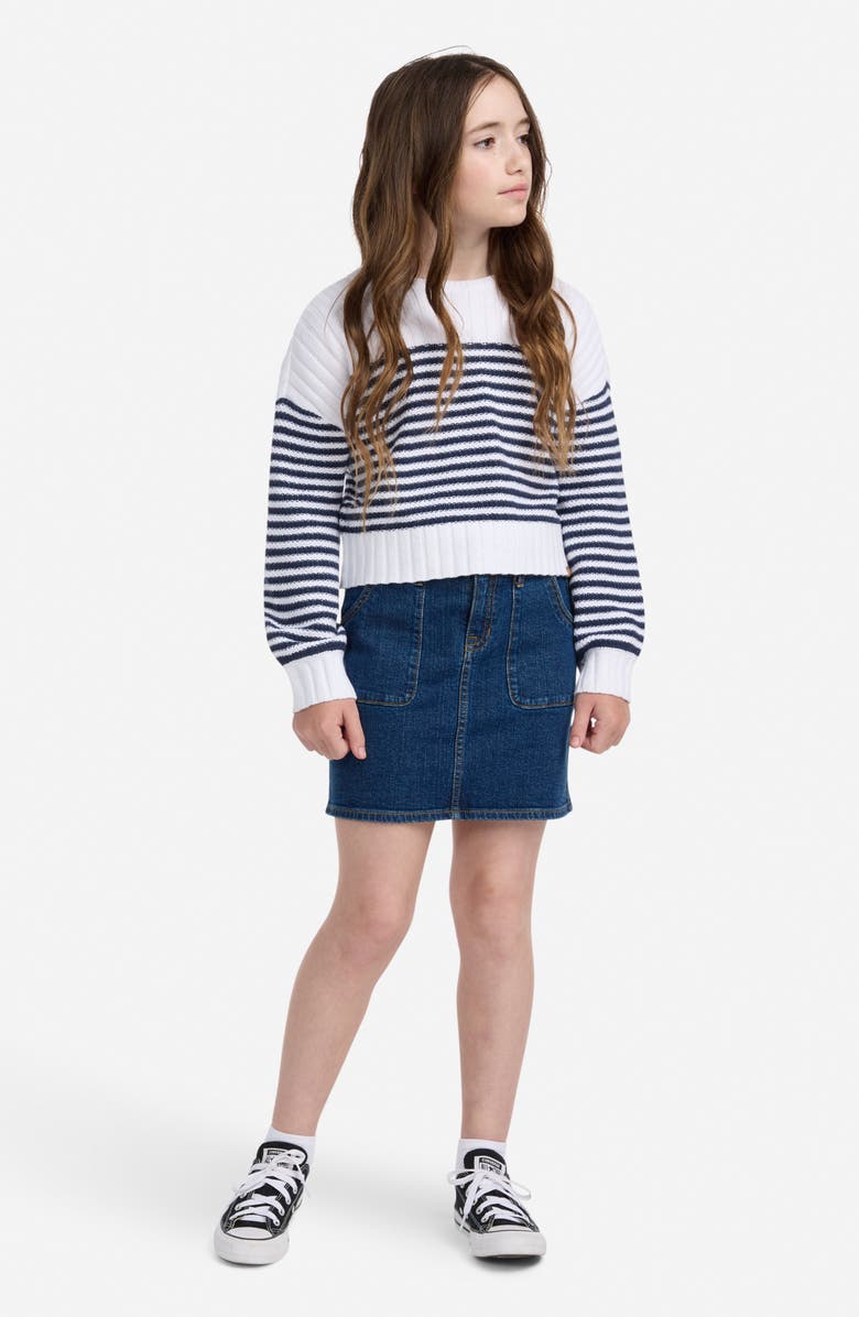 abercrombie kids Kids' Denim Miniskirt, Alternate, color, Night Sky