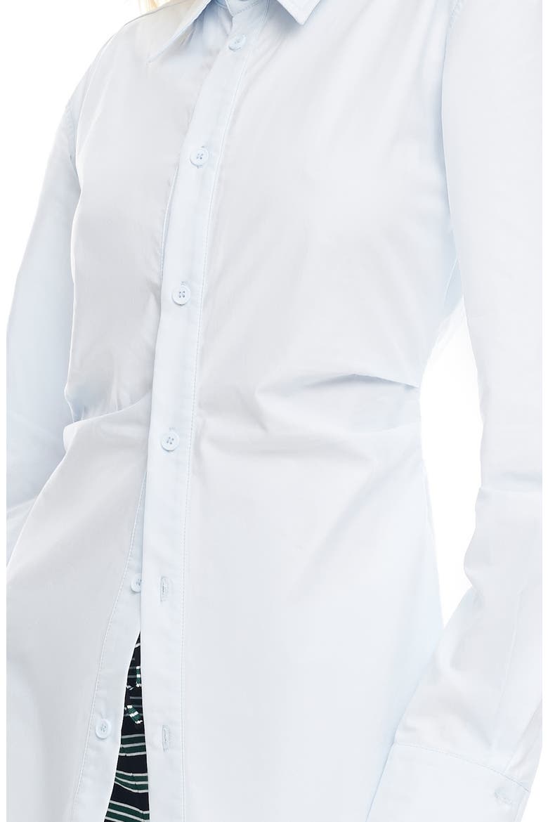 Naomi Pleated Cotton Shirt, Alternate, color, SOFT BLUE