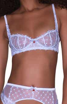 Fleur Du Mal Love Lock Embroidered Underwire Balconette Bra