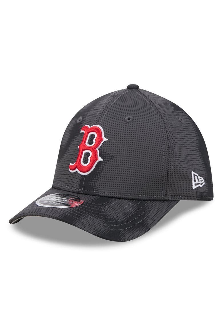 Men's New Era  Gray Boston Red Sox Halftone 39THIRTY Flex Hat, Main, color, Gray