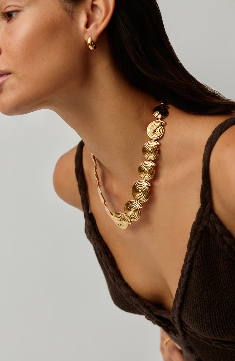 Missoma Spiral Statement Necklace, Alternate, color, Gold
