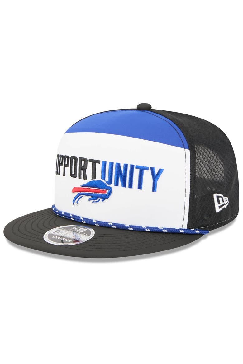 Men's New Era White/Black Buffalo Bills 2025 Inspire Change Split Panel 9FIFTY Snapback Hat, Alternate, color, White