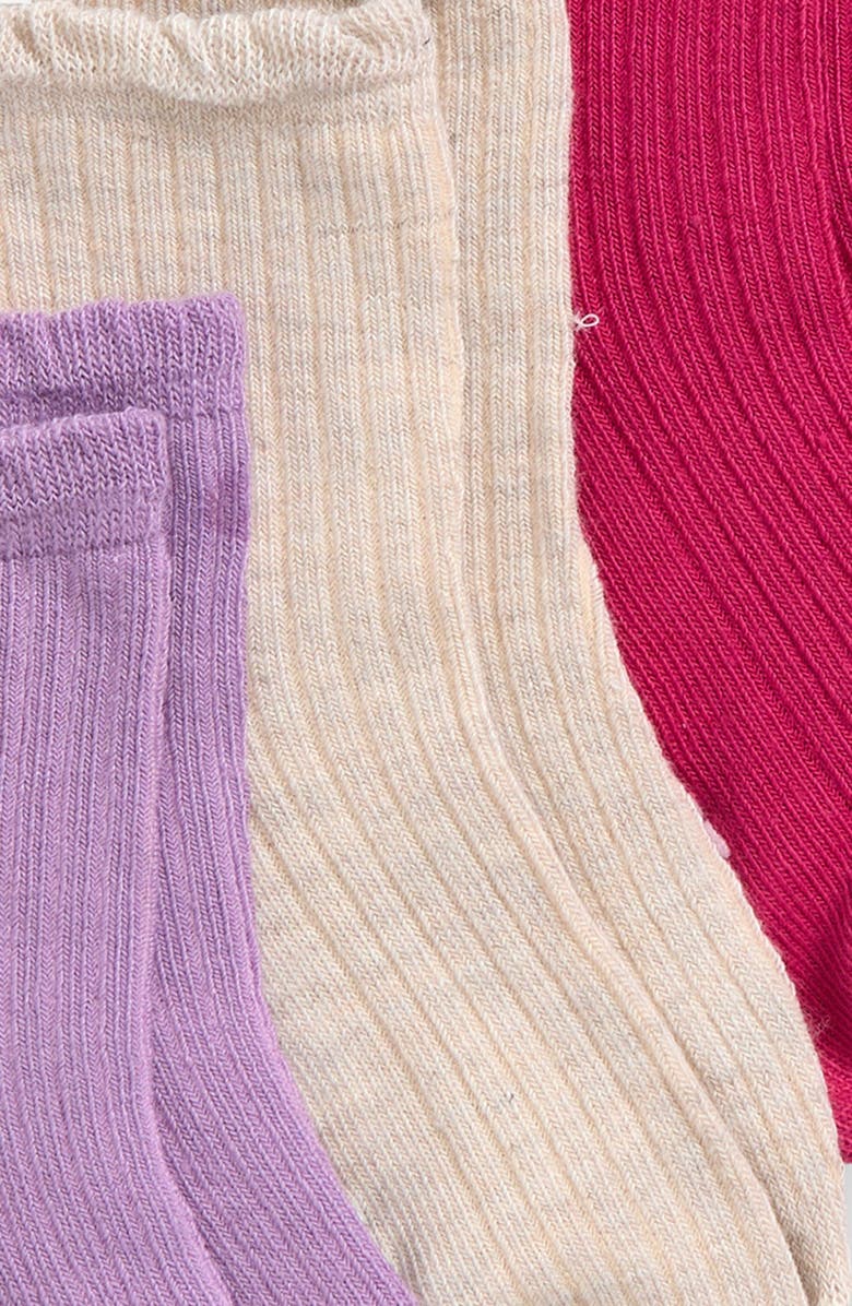 Capelli New York Kids' Ruffle Edge Assorted 6-Pack Rib Crew Socks, Alternate, color, Pink Multi Combo