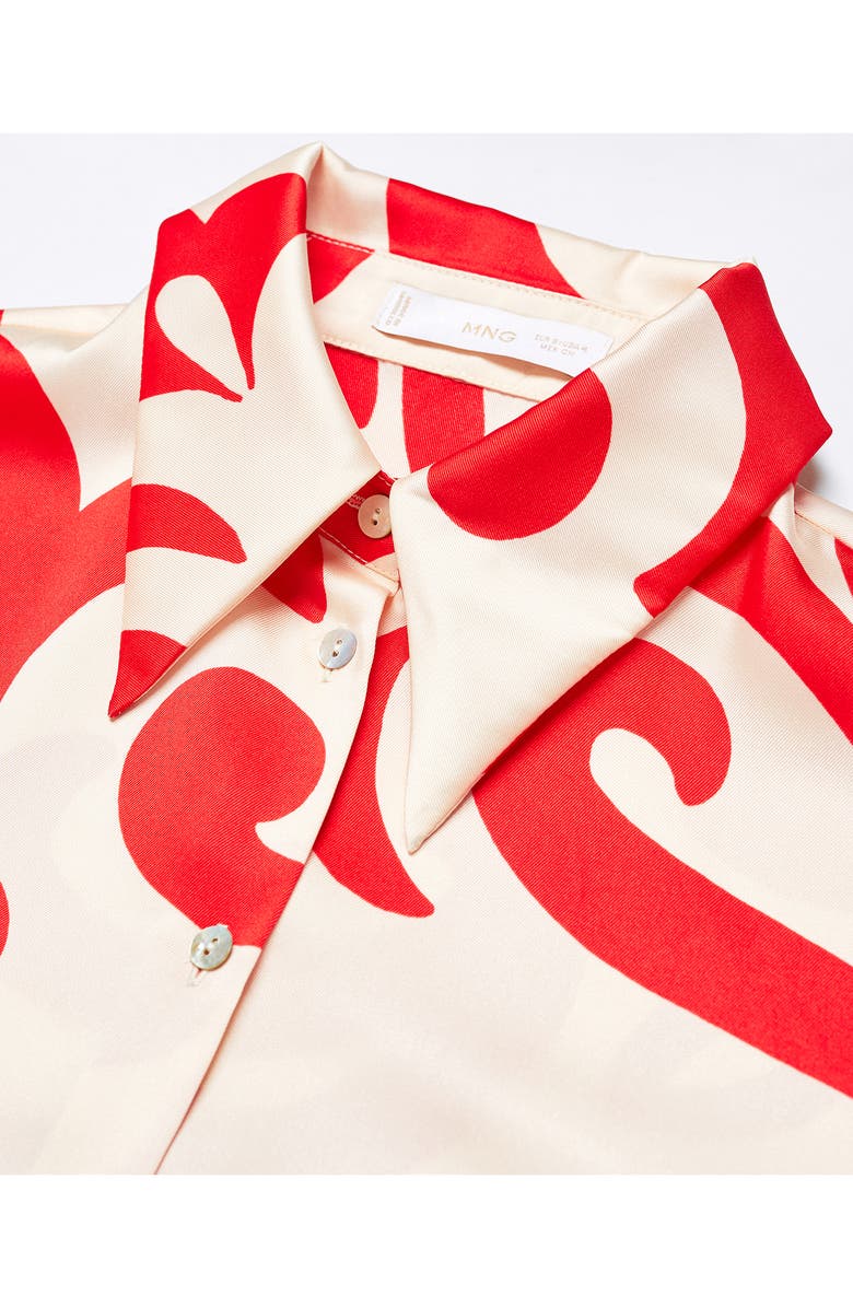 MANGO Satin Button-Up Shirt, Alternate, color, 