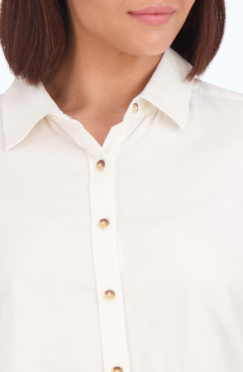 Foxcroft Haven Cotton Corduroy Button-Up Shirt, Alternate, color, Ivory
