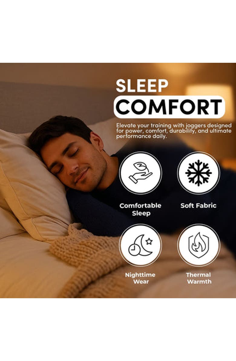 BenBen Mens 2 Pack Thermal Set 4 Piece Top and Bottom Full Sets, Alternate, color, Black/Charcoal