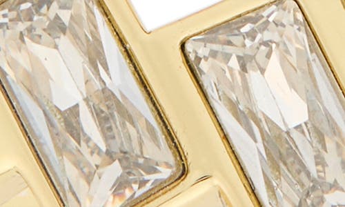 Covet Set Of 2 Baguette Stud & Cubic Zirconia Rings In Gold