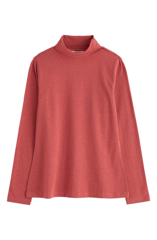Seasalt Cornwall Landing Turtleneck Stretch Organic Cotton Top In Red
