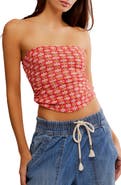 Free People Boulevard Floral Cotton Knit Tube Top