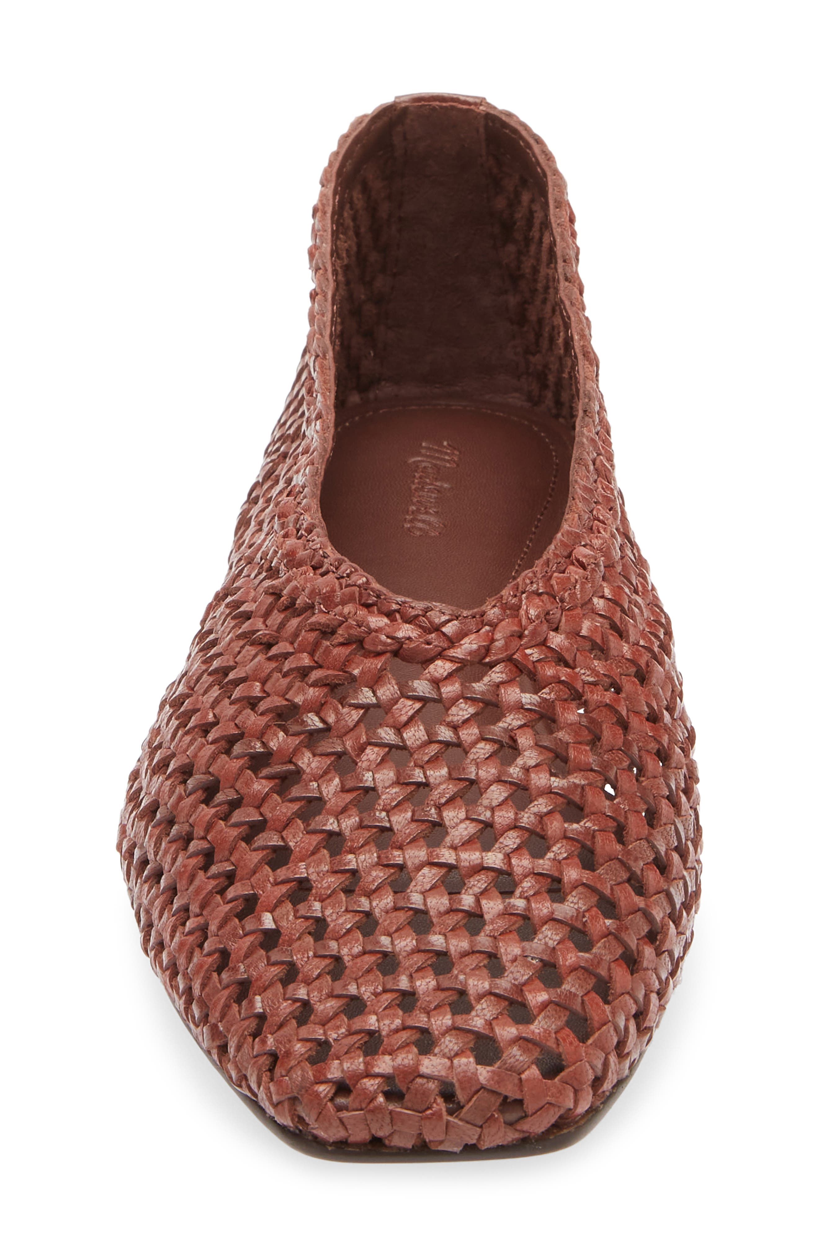 Madewell The Mylie Ballet Flat in Handwoven Leather, Alternate, color, Cherry Wood