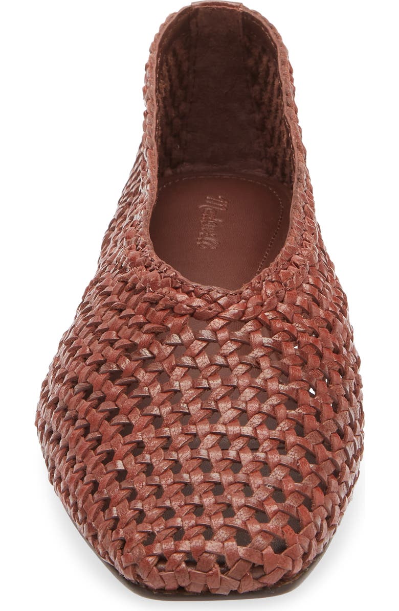 Madewell The Mylie Ballet Flat in Handwoven Leather, Alternate, color, Cherry Wood