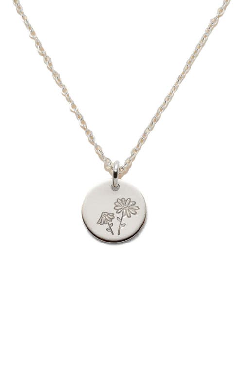 Made By Mary April Birth Flower Necklace In Silver