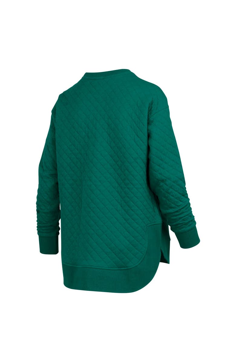 PRESSBOX Women's Pressbox Green Michigan State Spartans Quilted Long Sleeve Pullover Sweatshirt, Alternate, color, Green