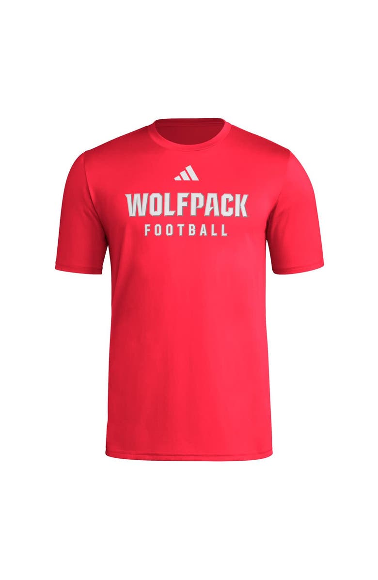 adidas Men's adidas Red NC State Wolfpack Locker Practice Football Pre-Game T-Shirt, Alternate, color, Red