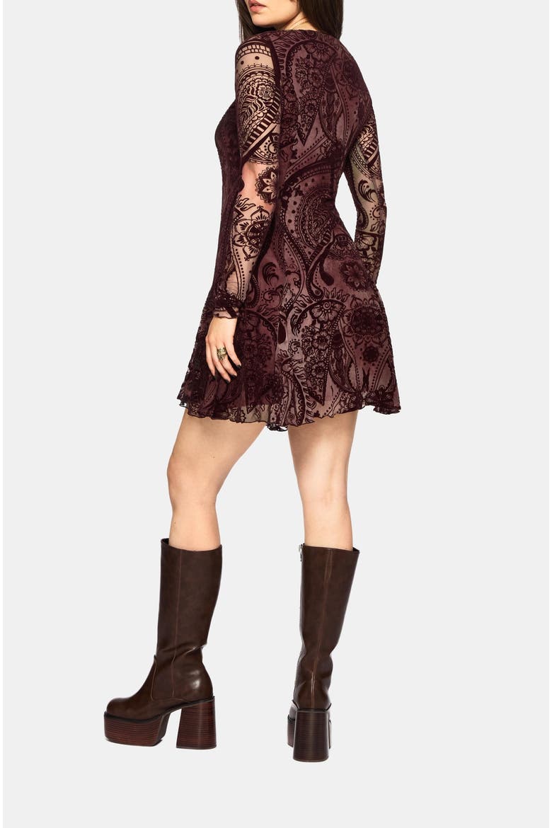 Loveday Paisley Printed Godet Mini Dress, Alternate, color, Pink