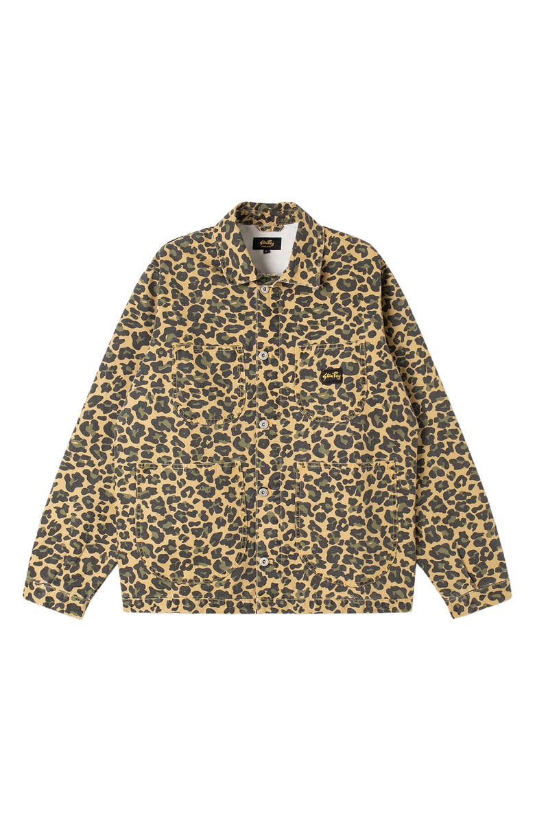 STAN RAY Leopard Print Cotton Twill Chore Jacket, Alternate, color, 