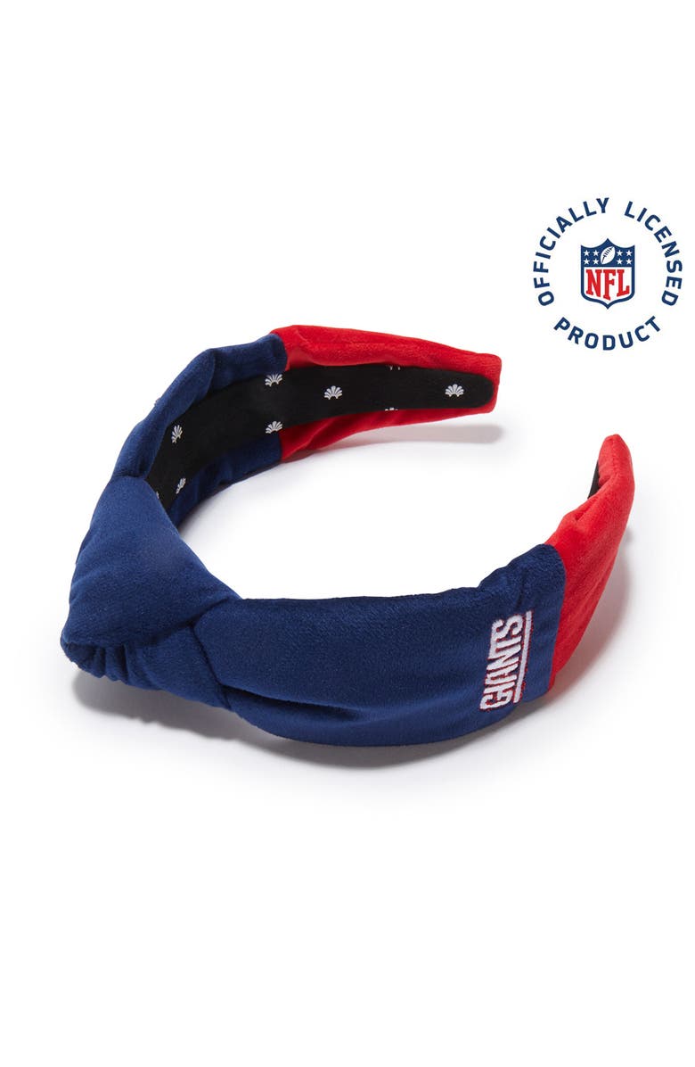 Lele Sadoughi New York Giants Embroidered Knotted Headband, Main, color, Blue Red Multi 999