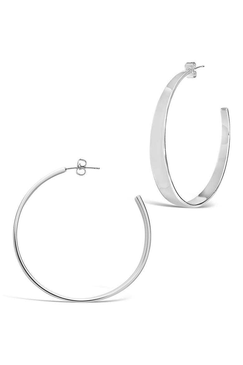 Graduated Hoop Earrings, Main, color, SILVER