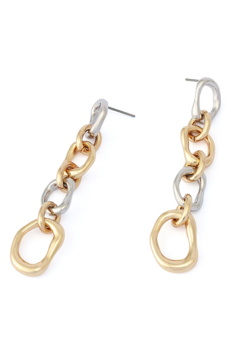 Robert Lee Morris Linear Link Earrings, Alternate, color, Two Tone