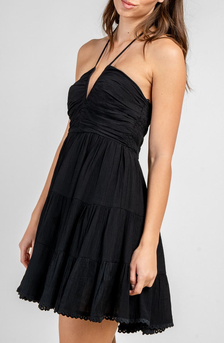 Beivy Notch Front Halter Dress, Alternate, color, Black