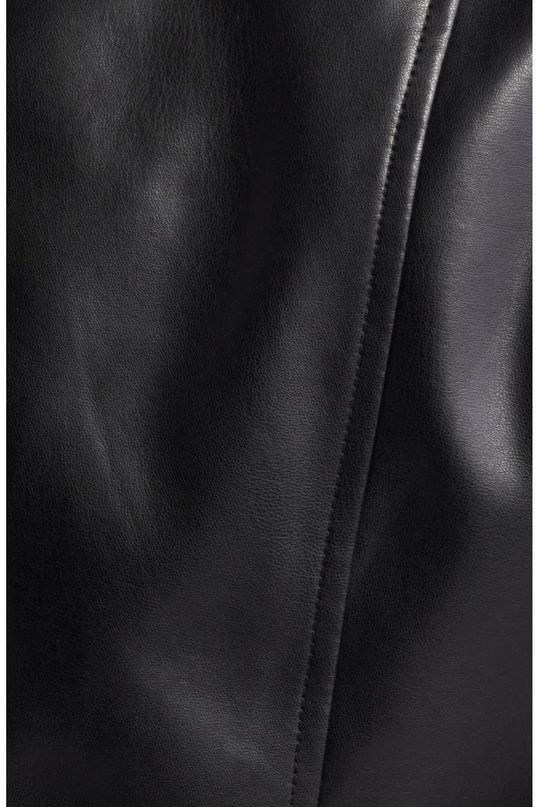 Peplum Faux Leather Moto Jacket, Alternate, color, BLACK