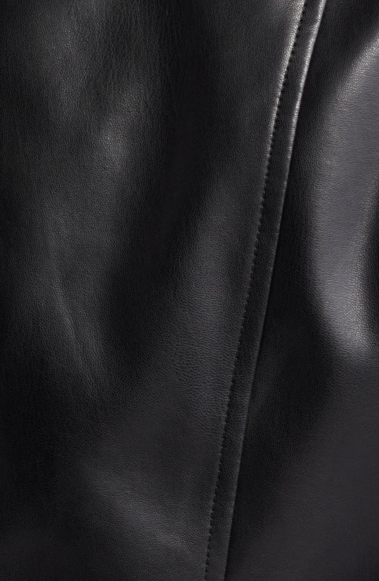 Via Spiga Peplum Faux Leather Moto Jacket, Alternate, color, Black