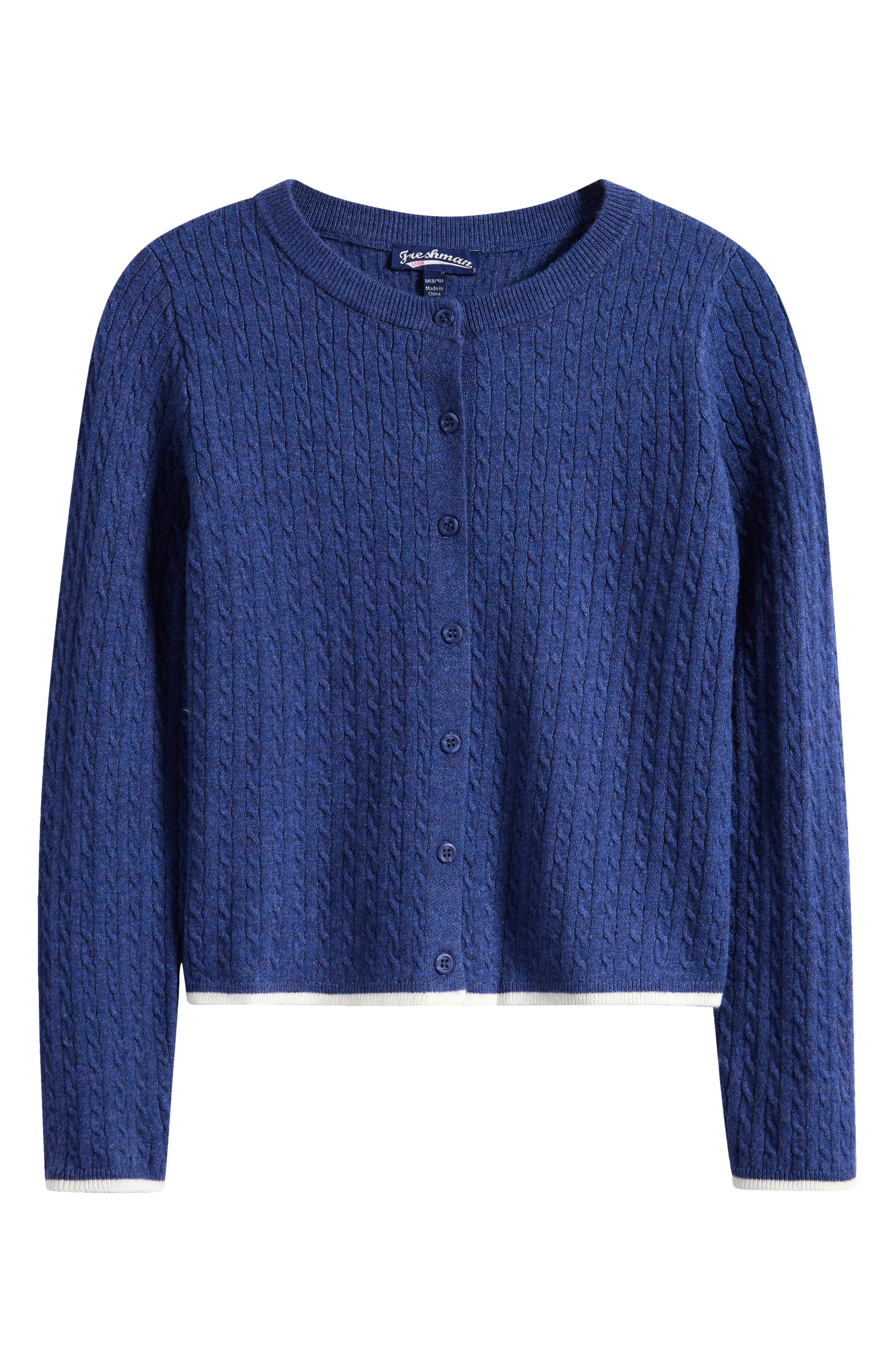 Kids' Tipped Cable Knit Cardigan