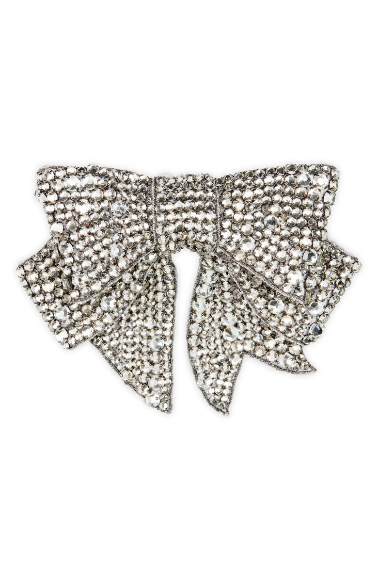 Jennifer Behr Belle Crystal Bow Barrette, Main, color,