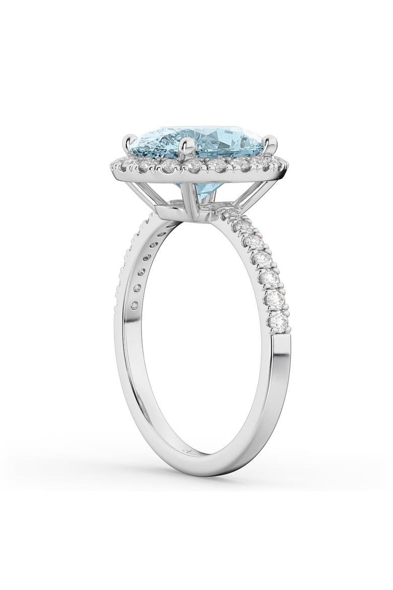 Oval Halo Aquamarine & Diamond Engagement Ring 14K Gold, Alternate, color, 2.76ct/White Gold