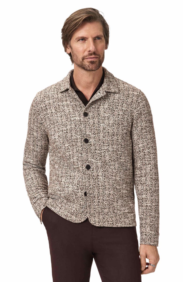 John Varvatos Bourdain Textured Tweed Jacket, Alternate, color, Twig