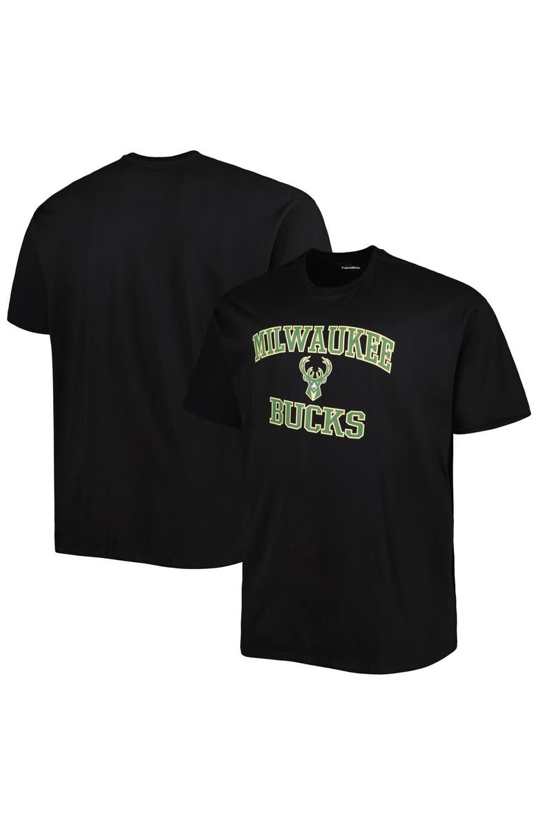 PROFILE Men's Black Milwaukee Bucks Big & Tall Heart & Soul T-Shirt, Main, color, 
