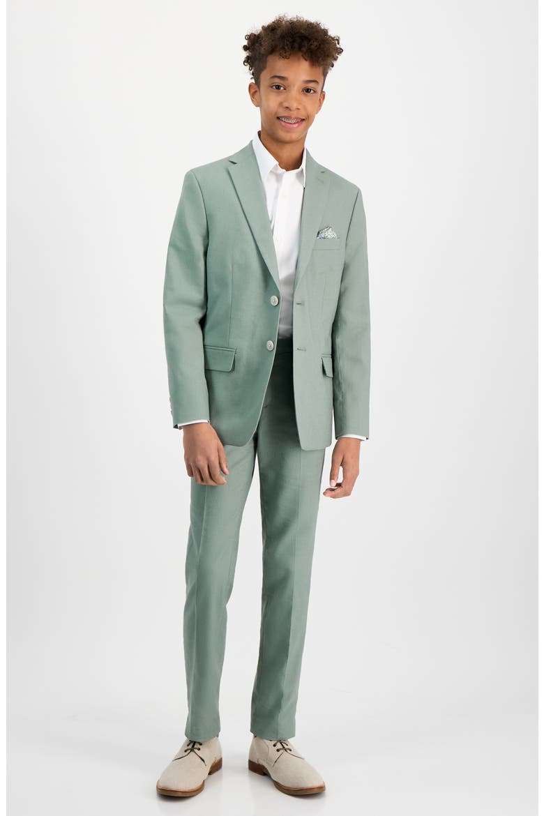 Kids' Linen Blend Suit Jacket, Alternate, color, SAGE