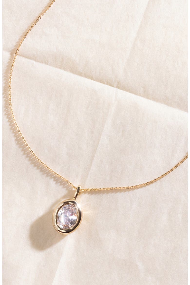 Tova Bezel Set Organic Charm Necklace, Alternate, color, Gold Vermeil