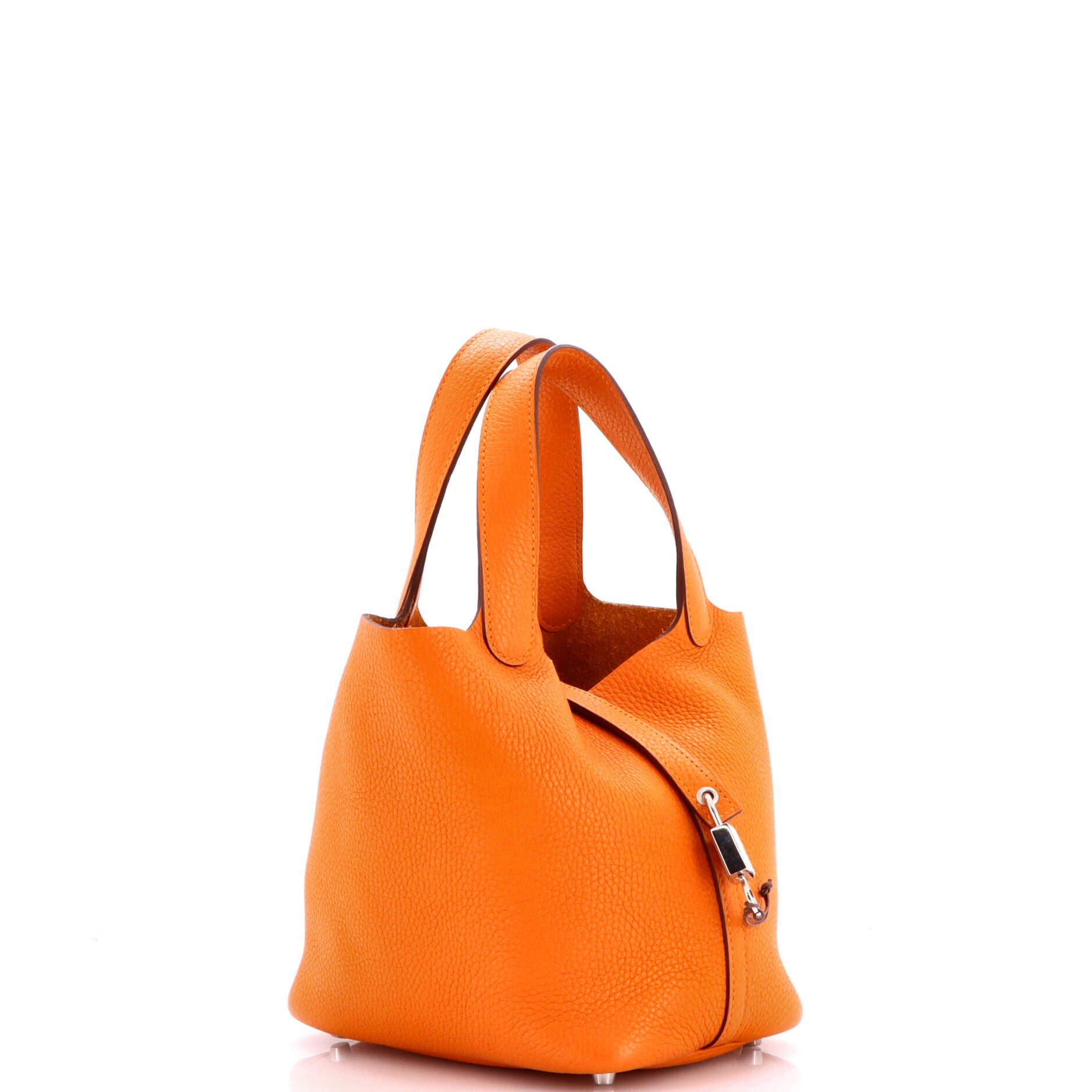 Pre-Owned Hermes Picotin Lock Bag Clemence PM, Alternate, color, Abricot