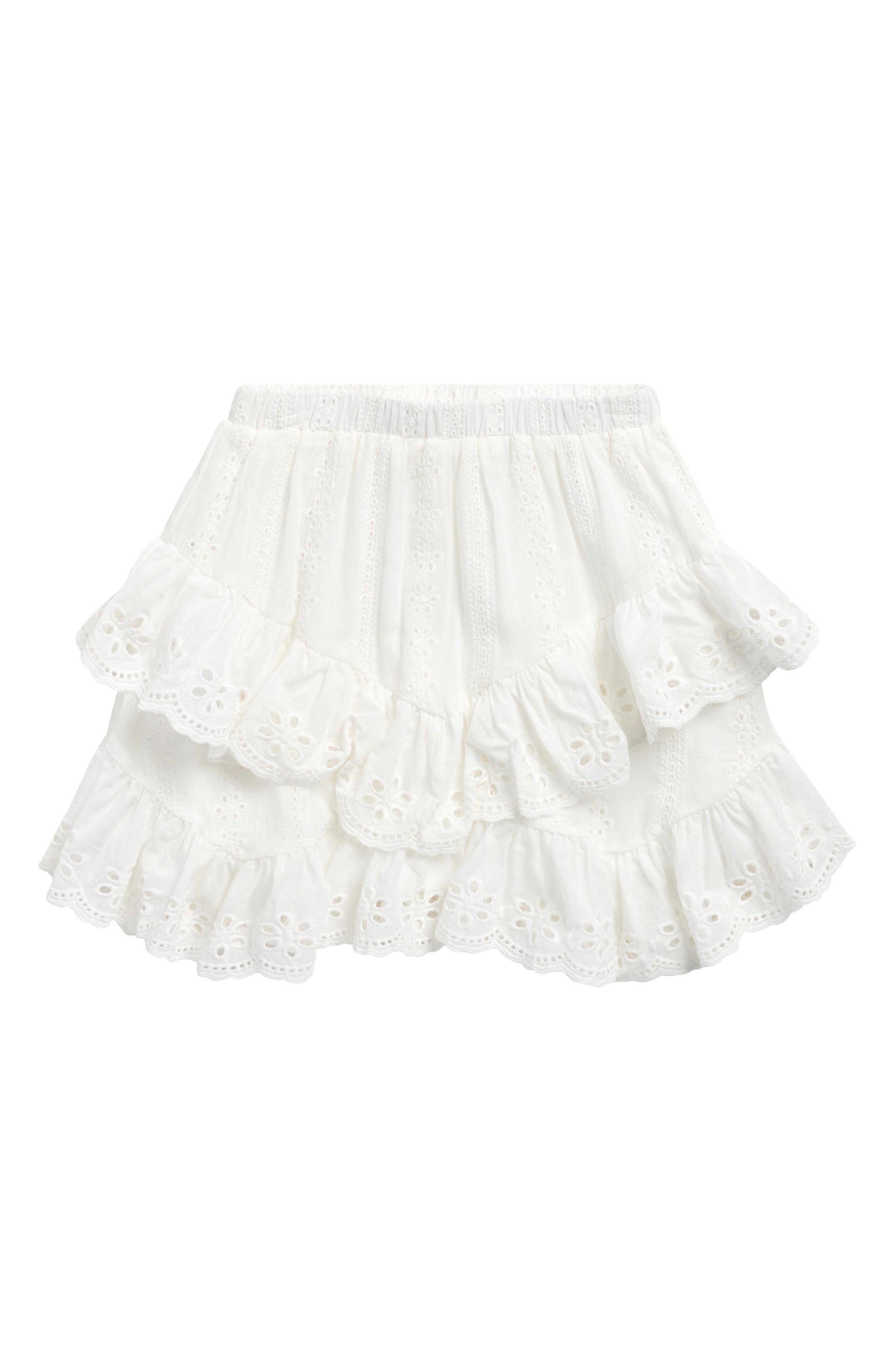 Truly Me Kids' Ruffle Cotton Broderie Anglaise Skirt