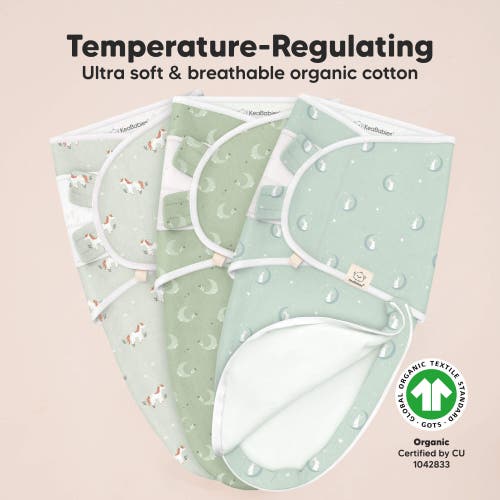 Keababies 3-pack Soothe Zippy Swaddle Wrap In Lunaris