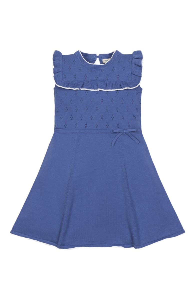 Hope & Henry Baby Girls' Organic Ruffle Yoke Sweater Dress, Infant, Alternate, color, 