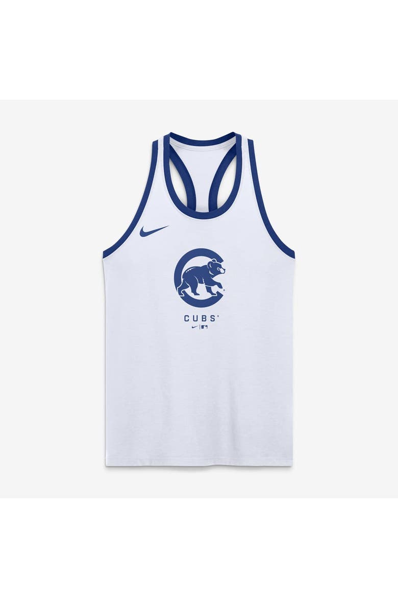 Women's Nike White Chicago Cubs Tri-Blend Dri-FIT Racerback Tank Top, Alternate, color, White