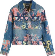 Desigual Embroidered Denim Trucker Jacket