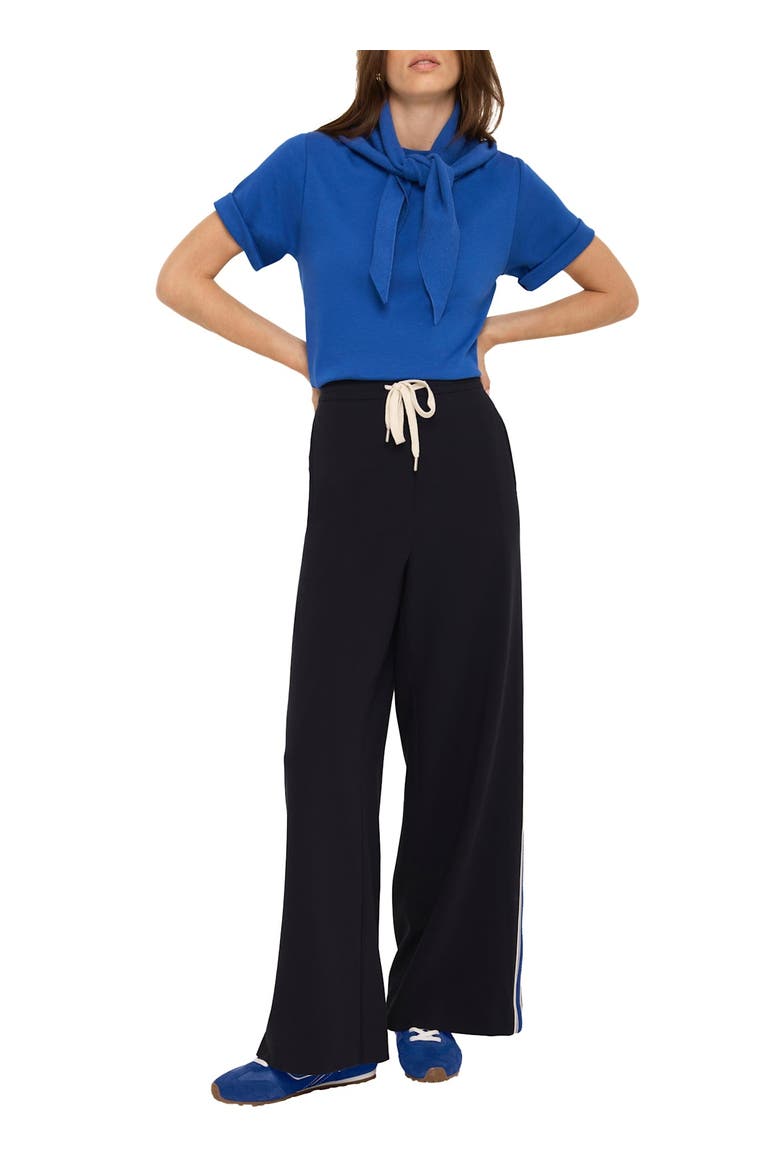 Side Stripe Wide Trousers, Alternate, color, Navy