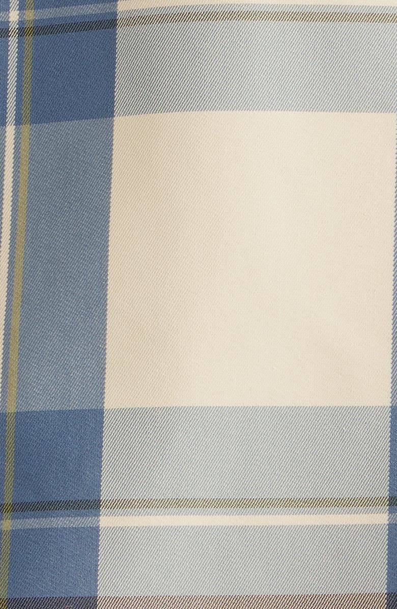 FRAME The Short Plaid Cotton Blend Mac Coat, Alternate, color, Navy Check