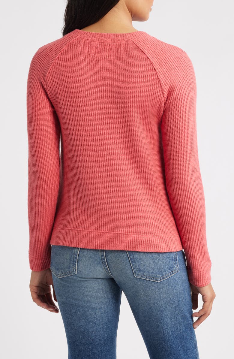 NIC+ZOE Thermal Knit Button Top, Alternate, color, Cinnabar