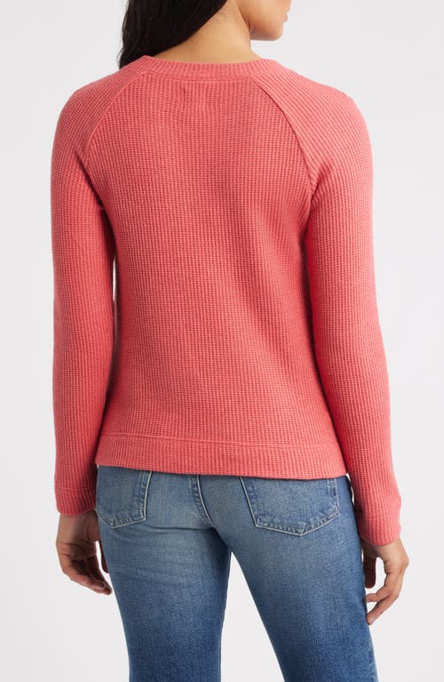 Nic + Zoe Nic+zoe Thermal Knit Button Top In Red
