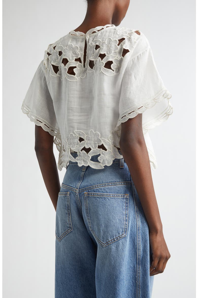 Relda Crop Eyelet Top, Alternate, color, WHITE