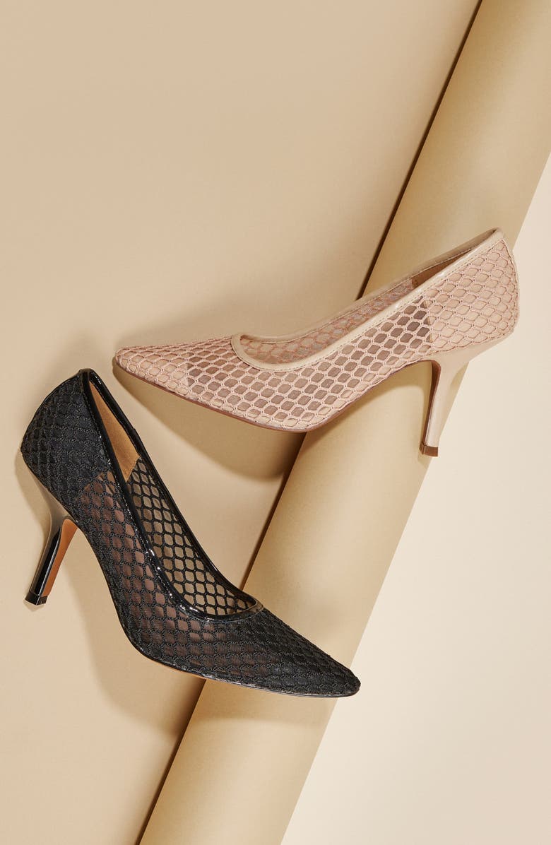Linea Paolo Priya Mesh Pointed Toe Pump, Alternate, color, Black