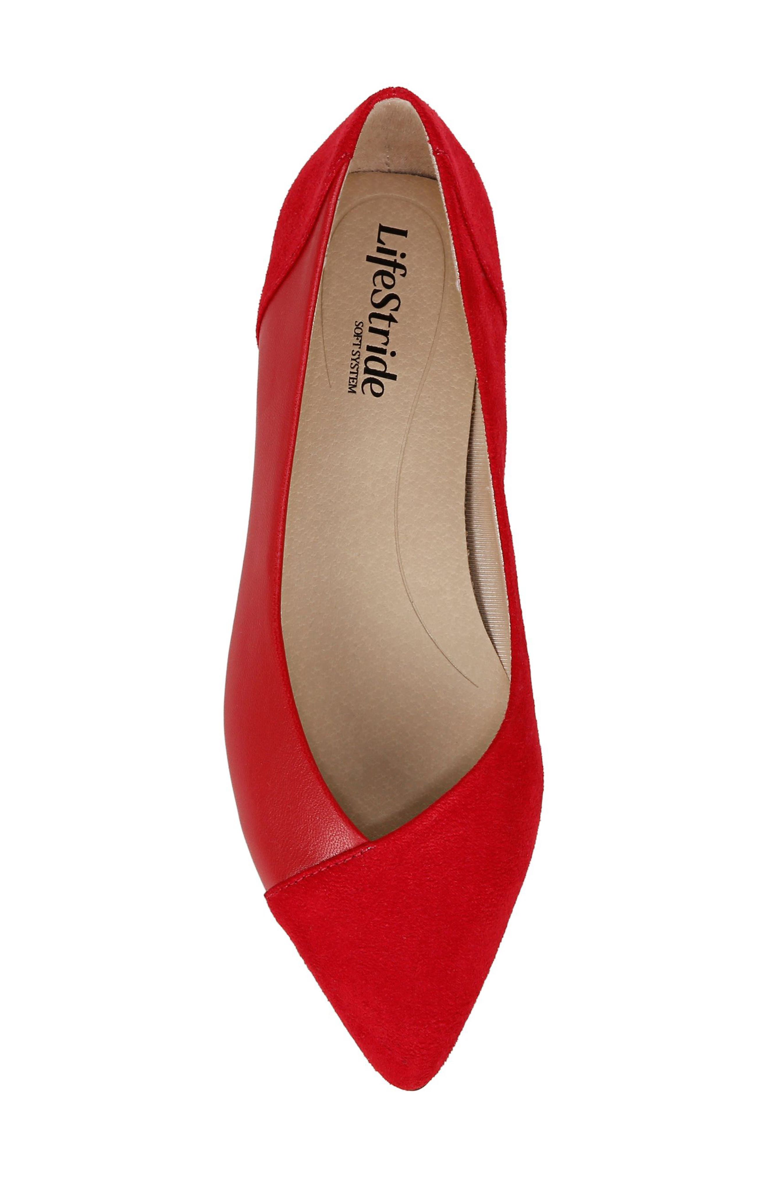 LifeStride Promise Pointed Toe Flat, Alternate, color, Red
